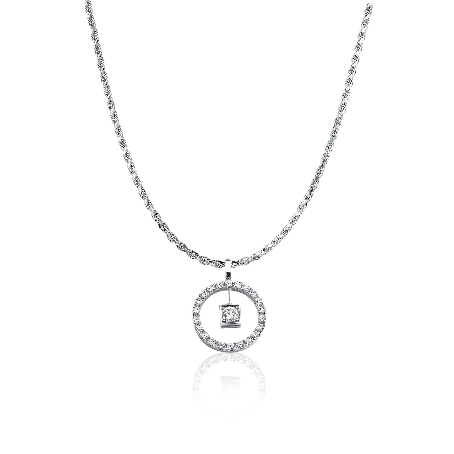 Exquisite 18K Gold Flanders Cut Diamond Pendant