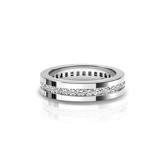 Luxurious 18k White Gold Flanders Cut Diamond Eternity Band