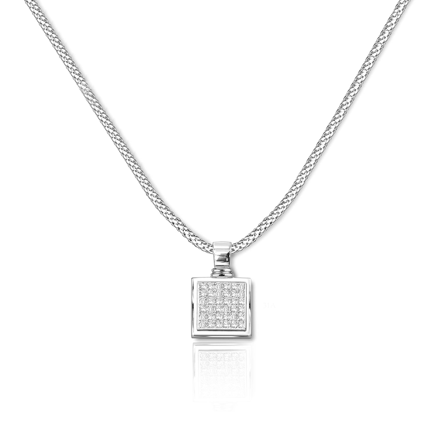 Sophisticated 18K Gold Flanders Cut Diamond Pendant