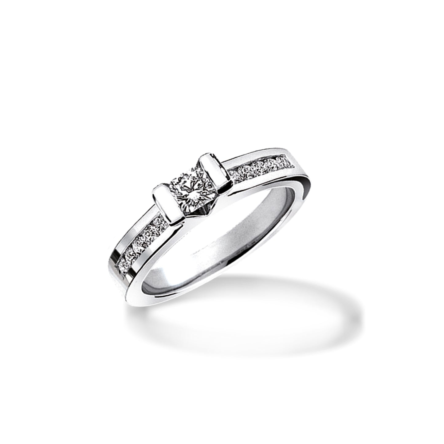 Timeless 18K White Gold Flanders Cut Diamond Ring