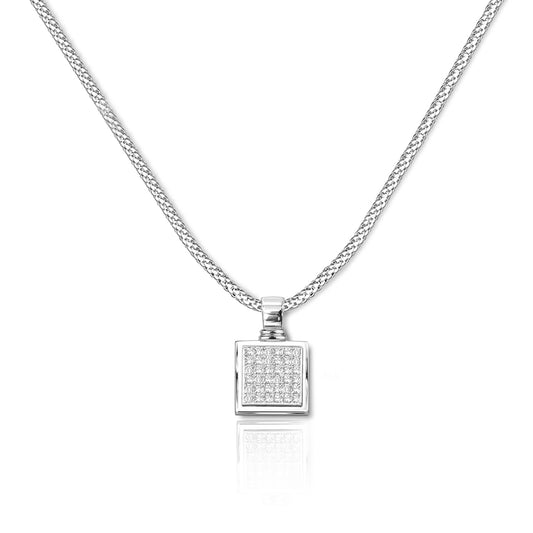 Sophisticated 18K Gold Flanders Cut Diamond Pendant