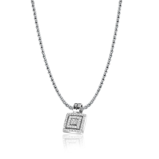 Exquisite 18K Gold Flanders Cut Diamond Pendant