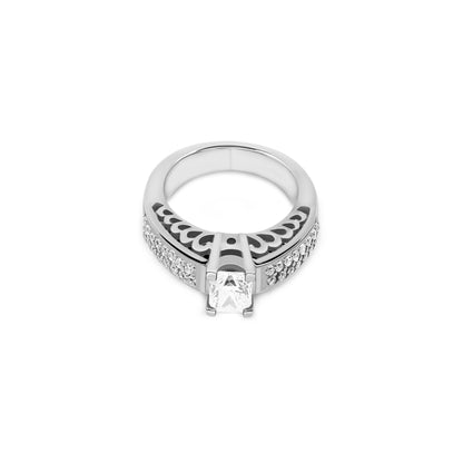 Cathedral Solitaire with Pavé Shoulders