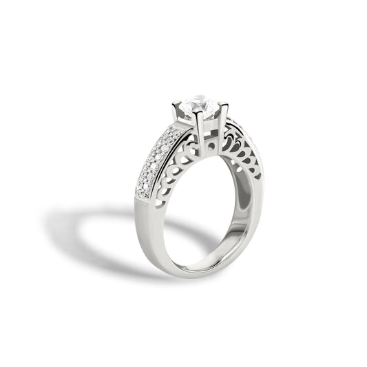 Cathedral Solitaire with Pavé Shoulders