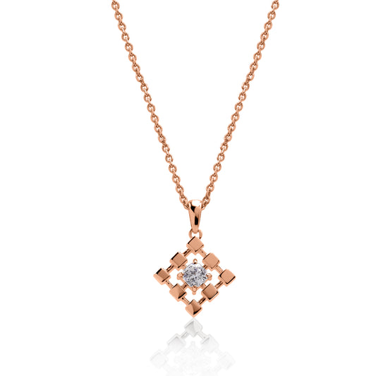 Luxurious 18K Rose Gold Flanders Cut Diamond Pendant