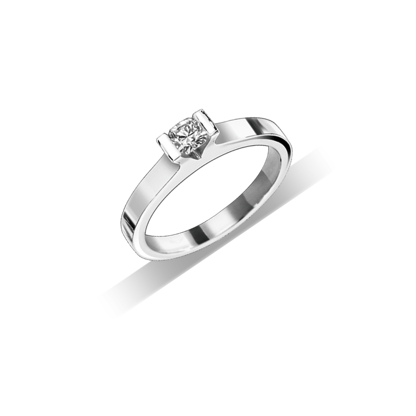 18K White Gold Flanders Cut Diamond Wedding Ring