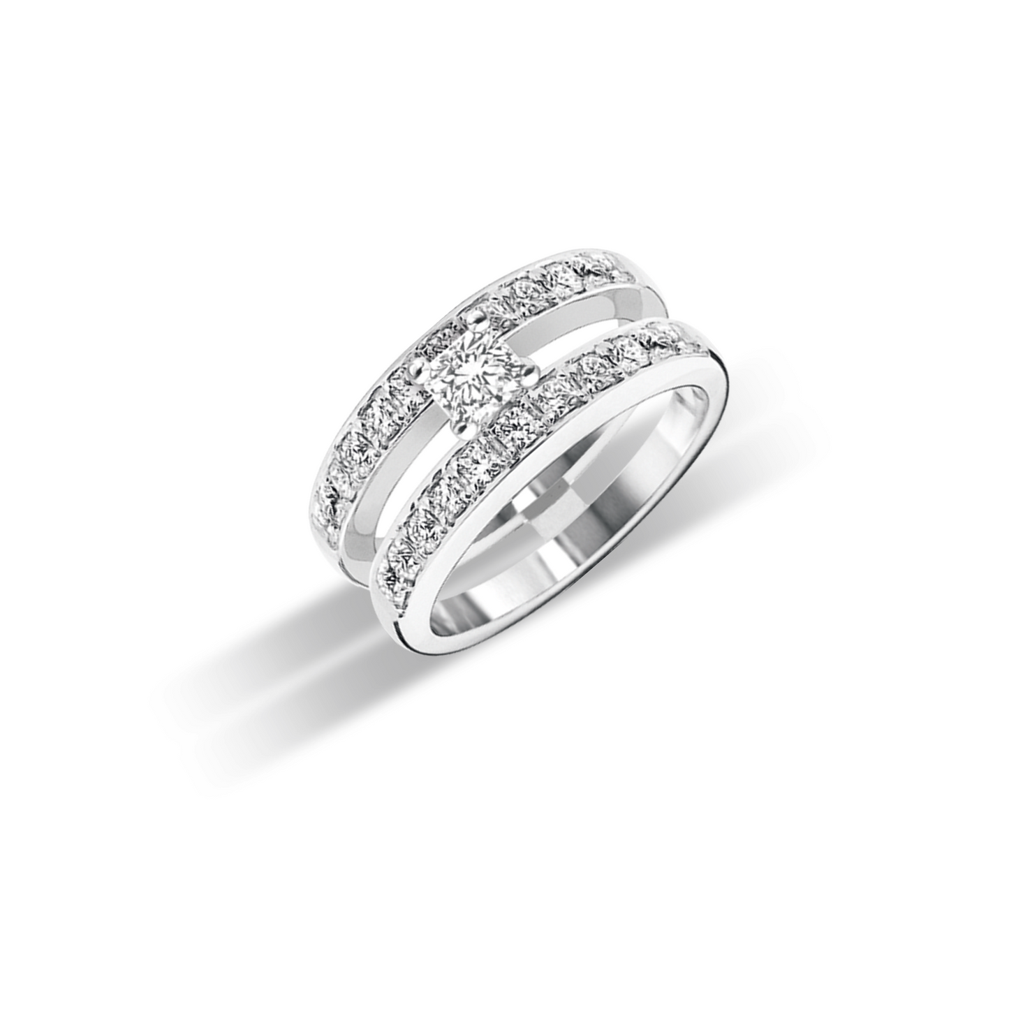 Flanders Love in 18K Diamonds Double Band