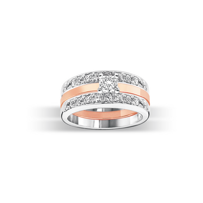 Flanders Cut in 18K Rose Gold Classic Double Band