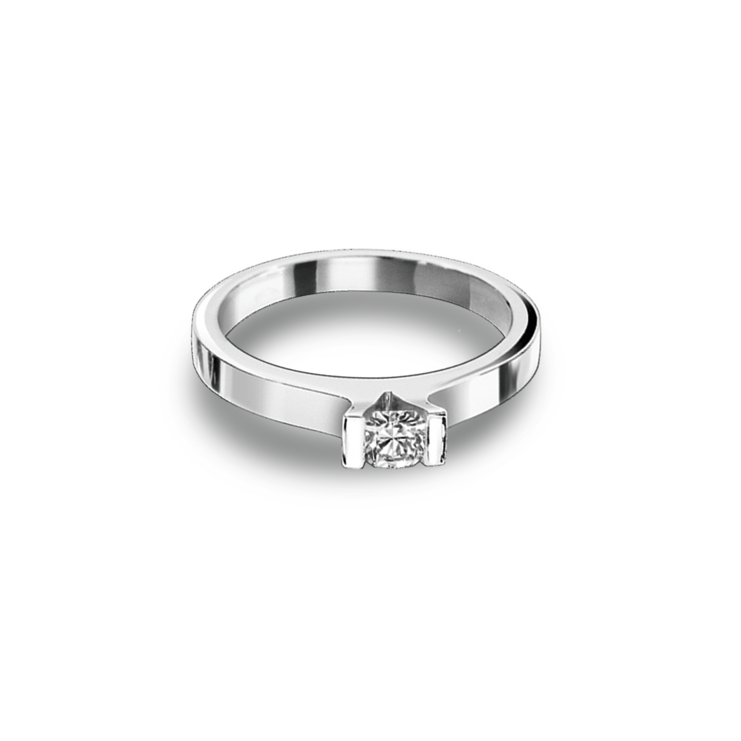 18K White Gold Flanders Cut Diamond Wedding Ring