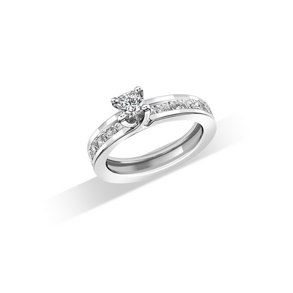 Flanders Love in 18K Curved Stackable Diamonds