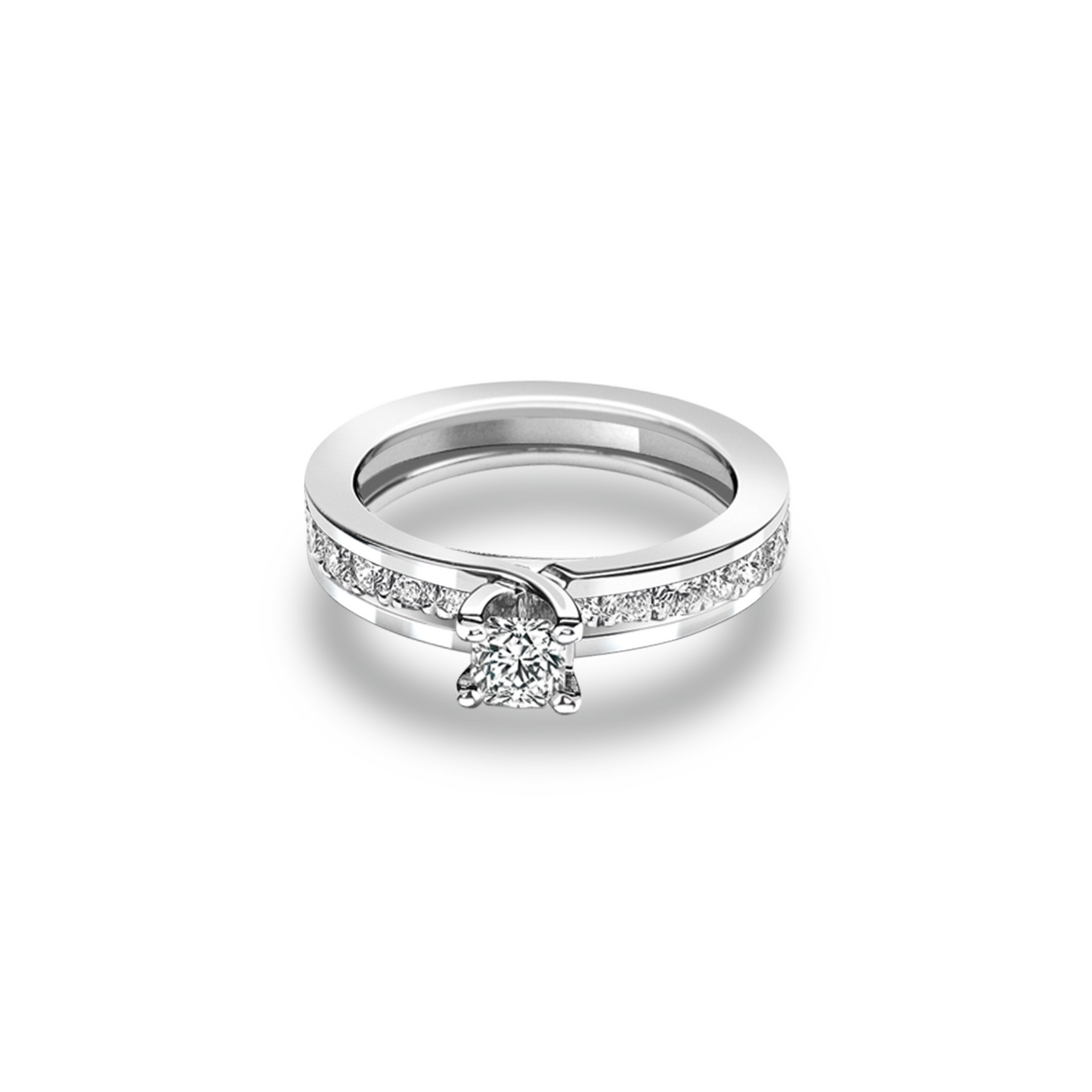 Flanders Love in 18K Curved Stackable Diamonds