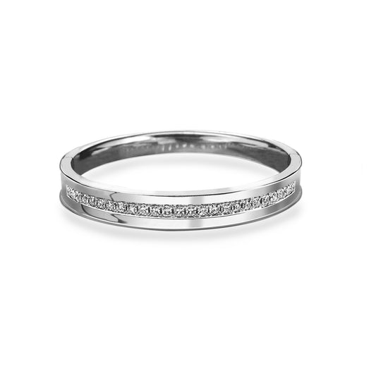 18K White Gold Diamond Bangle Bracelet