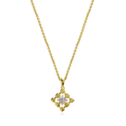 Exquisite 18K Gold Flanders Cut Diamond Pendant