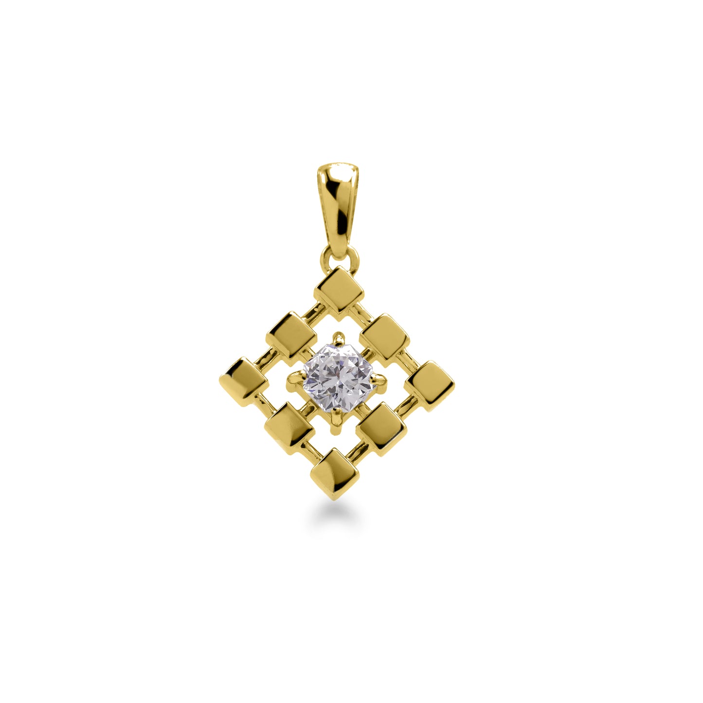 Exquisite 18K Gold Flanders Cut Diamond Pendant