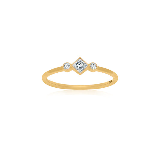 Mini Diamonds YellowGold Ring